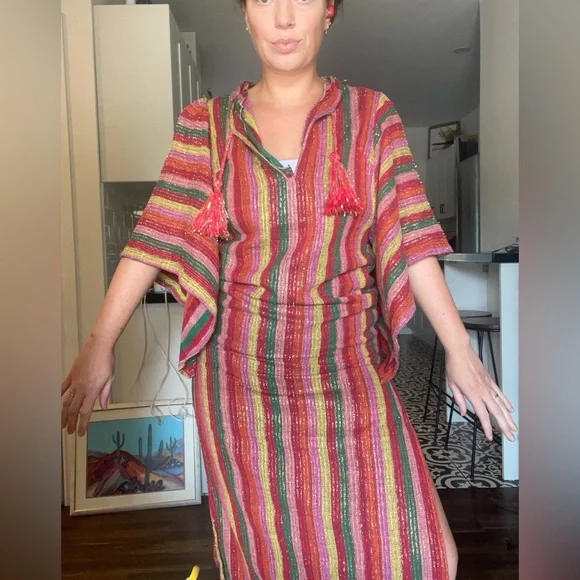 Vintage Rikma Colorful Striped Kaftan Dress Israel - Picture 9 of 14